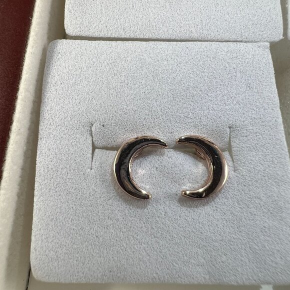 Set Of 3 Moon Crescent Earrings Gold & Silver Tone With Rhinestones & Gem Accent - Picture 4 of 4